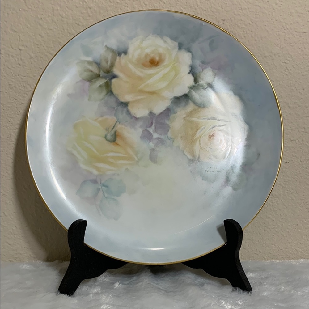 Vintage Yellow Roses Decorative Plate